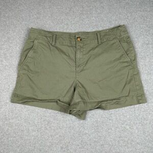 Loft‎ Shorts Womens 12 Olive The Monroe Chino Flat Front Preppy Casual